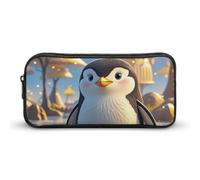 HETVBNS Cartoon Cute Penguin Pencil Case Large Capacity Zipper Pouch, Durable Pencil Box Organizer, Portable Small Cosmetic Bag for Office, Travel