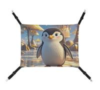 HETVBNS Cartoon Cute Penguin Pet Hammock for Cats & Dogs, Soft Breathable Canvas Hanging Hammock with Adjustable Straps, Comfortable & Durable Hanging Bed for Small to Medium Pets