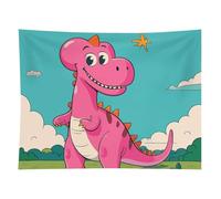 HETVBNS Cartoon Dinosaur Images Tapestry Wall Hanging - 60"x80" Aesthetic Tapestries Soft Polyester Wall Art Decor Large Tapestry for Bedroom Living Room Dorm Backdrop, Hanging Kit Included