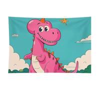 HETVBNS Cartoon Dinosaur Images Tapestry Wall Hanging - 60"x90" Aesthetic Tapestries Soft Polyester Wall Art Decor Large Tapestry for Bedroom Living Room Dorm Backdrop, Hanging Kit Included
