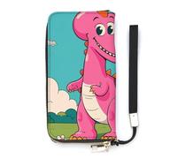 HETVBNS Cartoon Dinosaur Images Wallet, Elegant Wristlet Wallet with Multi-Card Slots, PU Leather Long Purse for Women, Men