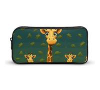 HETVBNS Cartoon Giraffe Pencil Case Large Capacity, Durable Pencil Pouch Portable Small Cosmetic Bag with Metal Zipper, Simple Makeup Pouch Aesthetic Toiletry Bag for Travel Office