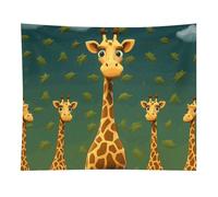 HETVBNS Cartoon Giraffe Tapestry Wall Hanging - 50"x60" Aesthetic Tapestries Soft Polyester Wall Art Decor Large Tapestry for Bedroom Living Room Dorm Backdrop, Hanging Kit Included