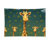 HETVBNS Cartoon Giraffe Tapestry Wall Hanging - 60"x90" Aesthetic Tapestries Soft Polyester Wall Art Decor Large Tapestry for Bedroom Living Room Dorm Backdrop, Hanging Kit Included