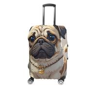 HETVBNS Cartoon Pug Luggage Cover, Elastic Luggage Protector Fits 19-32in Suitcases, Washable & Anti-Scratch Suitcase Cover for Men Women, style, L, Classic