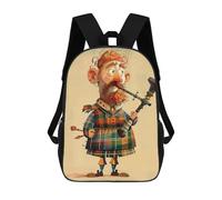 HETVBNS Cartoon Scottish Bagpipe Backpack for Women Men, Durable 600D Polyester Bookbag with Large Capacity, Lightweight 17 Inch Laptop Backpack Minimalism Casual Daypack for Work, Travel