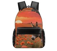 HETVBNS Casual Laptop Backpack for Women Men - 16.5 Inch Large Capacity Daypack Retro Aesthetic Rucksack Donkey & Butterflie Backpack Personal Item Travel Bag for Work Outdoor Sports