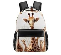 HETVBNS Casual Laptop Backpack for Women Men - 16.5 Inch Large Capacity Daypack Retro Aesthetic Rucksack Cute Cartoon Funny Giraffes Backpack Personal Item Travel Bag for Work Outdoor Sports