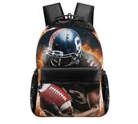 HETVBNS Casual Laptop Backpack for Women Men - 16.5 Inch Large Capacity Daypack Retro Aesthetic Rucksack Cool American Football Backpack Personal Item Travel Bag for Work Outdoor Sports