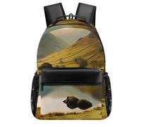 HETVBNS Casual Laptop Backpack for Women Men - 16.5 Inch Large Capacity Daypack Retro Aesthetic Rucksack Lake District National Park Backpack Personal Item Travel Bag for Work Outdoor Sports