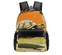 HETVBNS Casual Laptop Backpack for Women Men - 16.5 Inch Large Capacity Daypack Retro Aesthetic Rucksack Tortoise Turtle Jumping Backpack Personal Item Travel Bag for Work Outdoor Sports