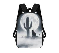 HETVBNS Cat Cactus Backpack for Women Men, Durable 600D Polyester Bookbag with Large Capacity, Lightweight 17 Inch Laptop Backpack Minimalism Casual Daypack for Work, Travel