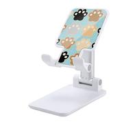 HETVBNS Cat Pawprints Phone Stand for Desk - Adjustable & Foldable Tablet Stand Portable Cell Phone Stand Holder Compatible with 4-13" Smartphones, Tablets