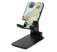 HETVBNS Cat Pawprints Phone Stand for Desk - Adjustable & Foldable Tablet Stand Portable Cell Phone Stand Holder Compatible with 4-13" Smartphones, Tablets