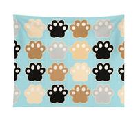 HETVBNS Cat Pawprints Tapestry Wall Hanging - 50"x60" Aesthetic Tapestries Soft Polyester Wall Art Decor Large Tapestry for Bedroom Living Room Dorm Backdrop, Hanging Kit Included