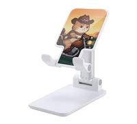 HETVBNS Cat Riding A Motorcycle Phone Stand for Desk - Adjustable & Foldable Tablet Stand Portable Cell Phone Stand Holder Compatible with 4-13" Smartphones, Tablets