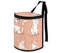 HETVBNS Cat's Movements are Different Car Trash Can with Lid, Leakproof Hanging Automotive Trash Bin, Waterproof Garbage Storage Bag for Vehicles, RV, Bathroom, Office