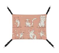 HETVBNS Cat's Movements are Different Pet Hammock for Cats & Dogs, Soft Breathable Canvas Hanging Hammock with Adjustable Straps, Comfortable & Durable Hanging Bed for Small to Medium Pets