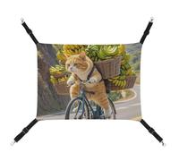 HETVBNS Cats Ride Bikes to Deliver Bananas Pet Hammock for Cats & Dogs, Soft Breathable Canvas Hanging Hammock with Adjustable Straps, Comfortable & Durable Hanging Bed for Small to Medium Pets