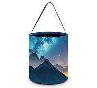 HETVBNS Celestial Night Sky Candy Bag Halloween Trick Or Treat Bucket 7.9x8.3in, Reusable Gift Bags for Party Holiday Wedding