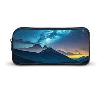 HETVBNS Celestial Night Sky Pencil Case Large Capacity, Durable Pencil Pouch Portable Small Cosmetic Bag with Metal Zipper, Simple Makeup Pouch Aesthetic Toiletry Bag for Travel Office