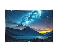 HETVBNS Celestial Night Sky Tapestry Wall Hanging - 40"x60" Aesthetic Tapestries Soft Polyester Wall Art Decor Large Tapestry for Bedroom Living Room Dorm Backdrop, Hanging Kit Included