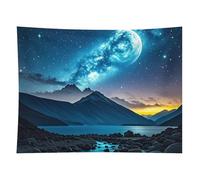 HETVBNS Celestial Night Sky Tapestry Wall Hanging - 60"x80" Aesthetic Tapestries Soft Polyester Wall Art Decor Large Tapestry for Bedroom Living Room Dorm Backdrop, Hanging Kit Included