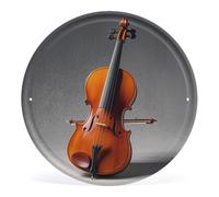 HETVBNS Cello Model Kit Wall Picture Circular Iron Hanging Picture Round Metal Tin Sign Wall Art Prints Wall Photo Frame for Bedroom Living Room Bathroom Decor