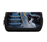 HETVBNS Chang'e Fairy Pencil Case Extra Large, Double Layer Pencil Pouch with Zipper, Portable Cosmetic Bags for Travel, Office Stationery Organizer for Women Men