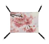 HETVBNS Cherry Blossom Pet Hammock for Cats & Dogs, Soft Breathable Canvas Hanging Hammock with Adjustable Straps, Comfortable & Durable Hanging Bed for Small to Medium Pets
