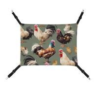 HETVBNS Chicken and Rooster Print Pet Hammock for Cats & Dogs, Soft Breathable Canvas Hanging Hammock with Adjustable Straps, Comfortable & Durable Hanging Bed for Small to Medium Pets