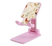 HETVBNS Chicken and Rooster Print Phone Stand for Desk - Adjustable & Foldable Tablet Stand Portable Cell Phone Stand Holder Compatible with 4-13" Smartphones, Tablets