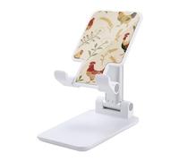 HETVBNS Chicken and Rooster Print Phone Stand for Desk - Adjustable & Foldable Tablet Stand Portable Cell Phone Stand Holder Compatible with 4-13" Smartphones, Tablets