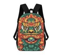 HETVBNS Chinese Lion New Year Backpack for Women Men, Durable 600D Polyester Bookbag with Large Capacity, Lightweight 17 Inch Laptop Backpack Minimalism Casual Daypack for Work, Travel