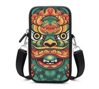 HETVBNS Chinese Lion New Year Cell Phone Bag with Detachable Strap, Aesthetic Mini Sling Bag Small Crossbody Bag for Phone