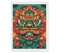 HETVBNS Chinese Lion New Year Diamond Painting Kits for Adults, Full Round Drill DIY Diamond Art for Beginners, 5D Gem Art and Crafts for Home Wall Decor 12"x16"