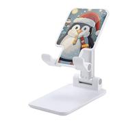 HETVBNS Christmas Funny Penguin Phone Stand for Desk - Adjustable & Foldable Tablet Stand Portable Cell Phone Stand Holder Compatible with 4-13" Smartphones, Tablets