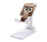 HETVBNS Coffee Bean Owl Print Phone Stand for Desk - Adjustable & Foldable Tablet Stand Portable Cell Phone Stand Holder Compatible with 4-13" Smartphones, Tablets