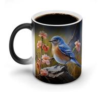 HETVBNS Coffee Mug Color Changing Mug Eastern Bluebird Novelty Mugs Travel Mug Ceramic Mugs