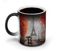 HETVBNS Coffee Mug Color Changing Mug Eiffel Tower Paris Painting Heat Sensitive Mug Novelty Coffee Mugs Funny Coffee Cups Travel Mug Ceramic Mug Sublimation Mugs