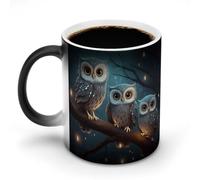 HETVBNS Coffee Mug Color Changing Mug Owl on Tree Heat Sensitive Mug Novelty Coffee Mugs Funny Coffee Cups Travel Mug Ceramic Mug Sublimation Mugs