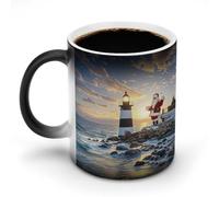 HETVBNS Coffee Mug Color Changing Mug Santa Claus Lighthouse Heat Sensitive Mug Novelty Coffee Mugs Funny Coffee Cups Travel Mug Ceramic Mug Sublimation Mugs