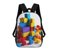 HETVBNS Colorful Building Blocks Backpack for Women Men, Durable 600D Polyester Bookbag with Large Capacity, Lightweight 17 Inch Laptop Backpack Minimalism Casual Daypack for Work, Travel