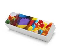 HETVBNS Colorful Building Blocks Glasses Case Hard Shell Magnetic PU Leather Eyeglasses Case Stylish Sunglasses Cases for Women Men