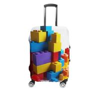 HETVBNS Colorful Building Blocks Luggage Cover, Elastic Luggage Protector Fits 19-32in Suitcases, Washable & Anti-Scratch Suitcase Cover for Men Women, style, L, Classic