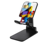 HETVBNS Colorful Building Blocks Phone Stand for Desk - Adjustable & Foldable Tablet Stand Portable Cell Phone Stand Holder Compatible with 4-13" Smartphones, Tablets