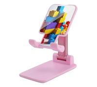 HETVBNS Colorful Building Blocks Phone Stand for Desk - Adjustable & Foldable Tablet Stand Portable Cell Phone Stand Holder Compatible with 4-13" Smartphones, Tablets
