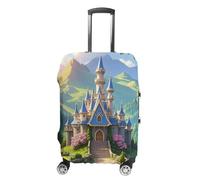 HETVBNS Colorful Castle Luggage Cover, Elastic Luggage Protector Fits 19-32in Suitcases, Washable & Anti-Scratch Suitcase Cover for Men Women, style, M, Classic