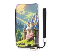 HETVBNS Colorful Castle Wallet, Elegant Wristlet Wallet with Multi-Card Slots, PU Leather Long Purse for Women, Men