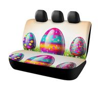 HETVBNS Colorful Easter Egg Car Seat Covers for Back Seat Pet Protector, Universal Auto Rear Seats Cover, Non Slip Back Seats Covers for Car, Truck & SUV